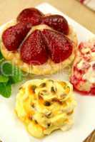 Passionfruit Cream And Strawberry Tart