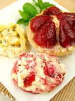 Cranberry Cream And Strawberry Tart