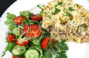 Tuna And Pasta Bake With Salad