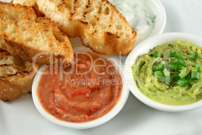 Three Dips And Turkish Bread