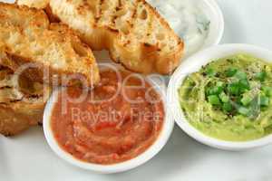 Three Dips And Turkish Bread