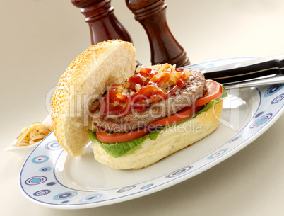 Hamburger With Ketchup