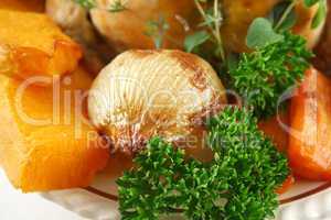 Baked Onion And Pumpkin
