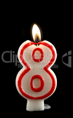 Burning Eight Candle