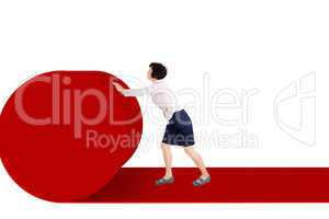 Woman rolls out red carpet