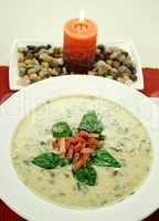 Spinach Soup With Candle