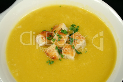 Croutons In Pumpkin Soup