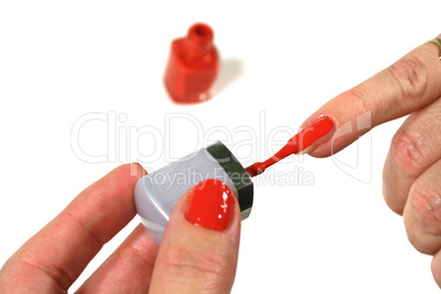 Female Painting Fingernails
