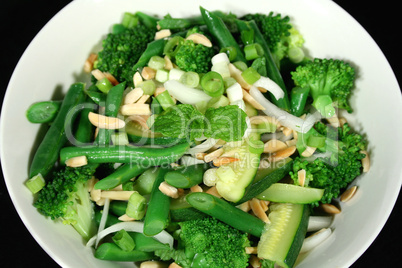 Green vegetables With Almonds 1