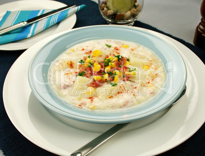 Ham Corn And Potato Chowder