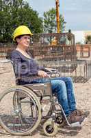 Engineer in a wheelchair on site