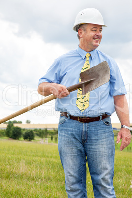 Architect at the groundbreaking ceremony