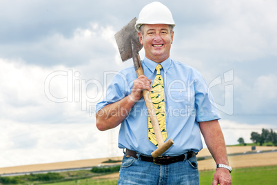 Architect at the groundbreaking ceremony