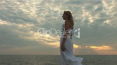 woman in white dress h