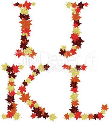 Autumn maples leaves letter