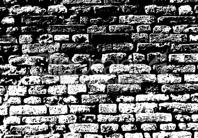 Grunge white and black brick wall background