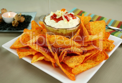 Nachos And Mexican Dip