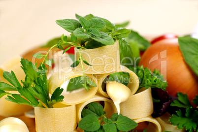 Tube Pasta And Herbs