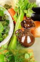 Olive Oil Pourer With Vegetables