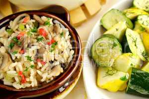 Rice With Squash And Zucchini