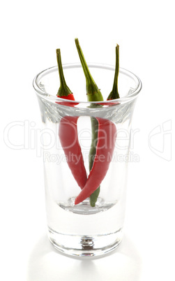 Chillies In A Shot Glass