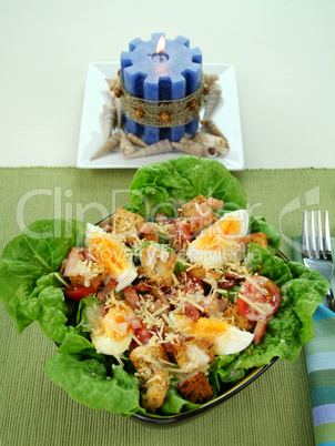 Caesar Salad And Candle