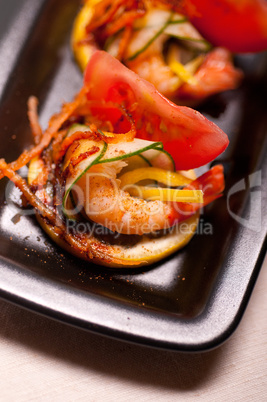 colorful  prawn shrimps appetizer snack