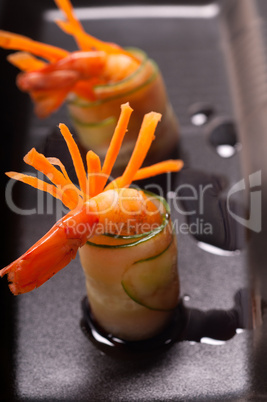 colorful  prawn shrimps appetizer snack