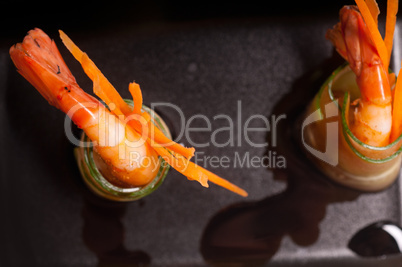 colorful  prawn shrimps appetizer snack