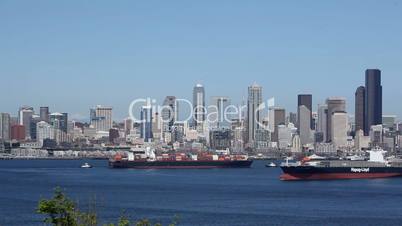Seattle Skyline Cargo Freighters