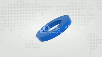 Turning Globe With Blue Continents On White Background