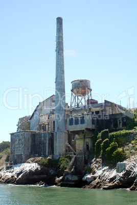Ruins Of Alcatraz Smoke Stack And Power House
