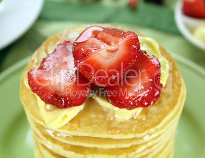 Strawberries On Pancakes