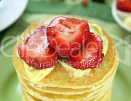 Strawberries On Pancakes