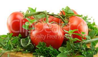 Tomatoes On A Bed Of Herbs