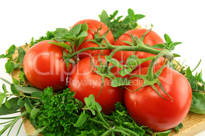 Tomatoes On A Bed Of Herbs