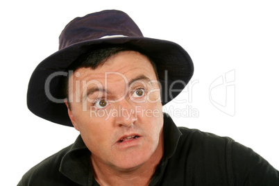 Flabbergasted Man In Hat