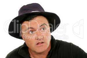 Flabbergasted Man In Hat