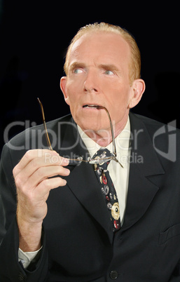 Holding Glasses Businessman