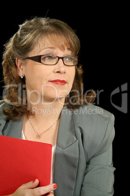 Red Folder Businesswoman