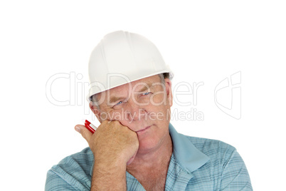 Contemplating Construction Foreman