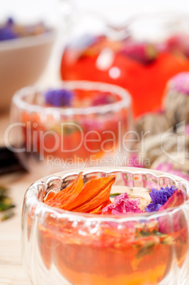 Herbal natural floral tea infusion with dry flowers Herbal natural floral tea infusion with dry flowers