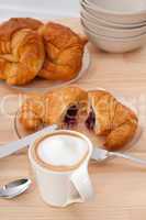 fresh croissant french brioche and coffee