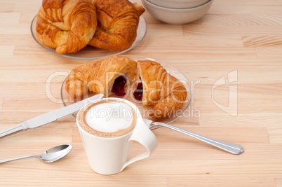 fresh croissant french brioche and coffee