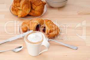 fresh croissant french brioche and coffee