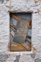 old boarded up window frame background