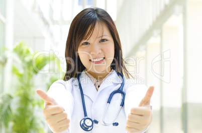 Thumb up medical student