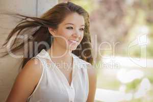 Attractive Mixed Race Girl Portrait