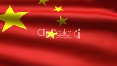 Chinese flag, 3d animation. perfect seamless loop