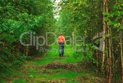 Man Walking in the Forest